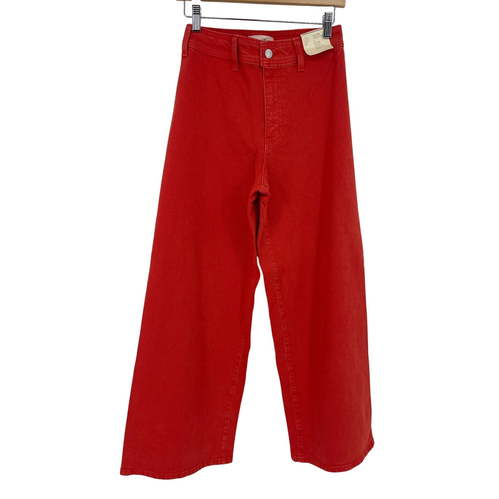 Universal Thread Sailor Wide Leg Orange-Red High Rise Jeans Size‎ 2 Reg NWT